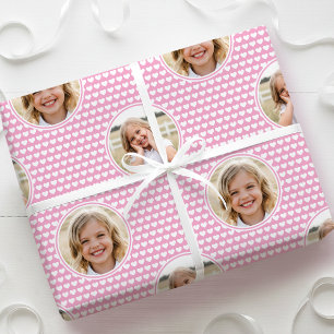 Papel De Presente Coração de Amor Fofo 2 Foto Padrão Rosa Bonito