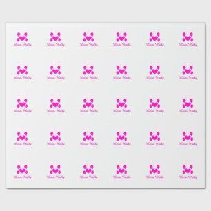 Papel De Presente Coração de cachorro pata rosa animal de estimação 