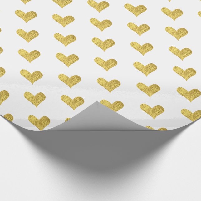Papel De Presente Coração de Folha de Ouro (Ponta)
