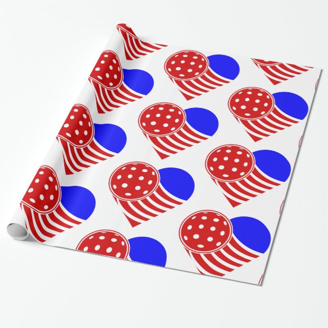 Papel De Presente coração de picleball (Desenrolado)