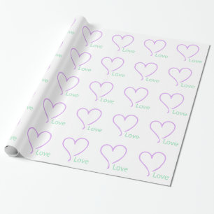 Papel De Presente Coração e amor simples