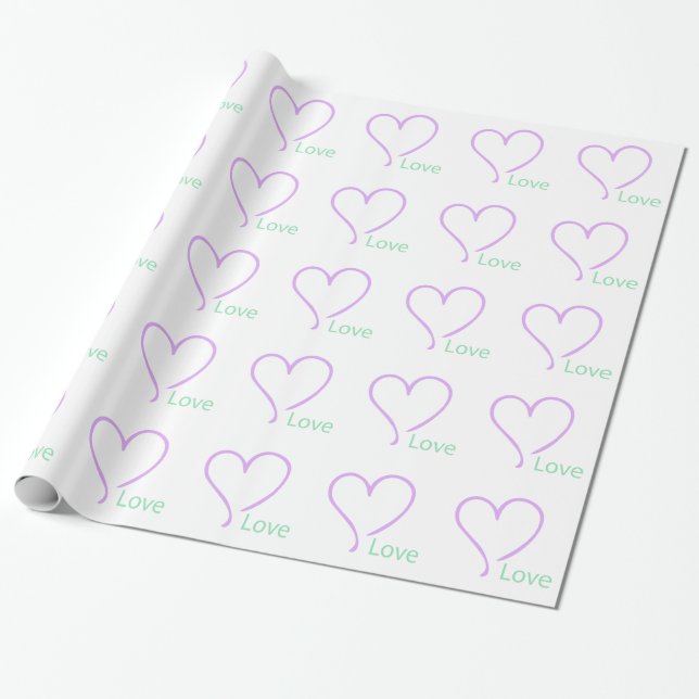 Papel De Presente Coração e Amor Simples (Desenrolado)