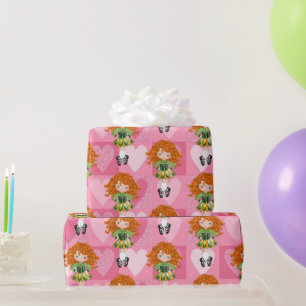 Papel De Presente Coração Monocromático Rosa-Dança Irlandesa