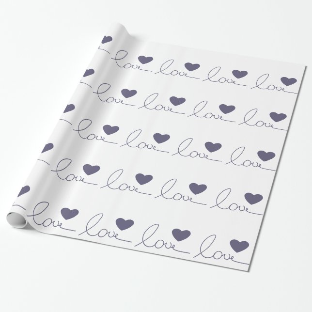 Papel De Presente Coração roxo do amor (Desenrolado)