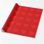 Papel De Presente Coração vermelho<br><div class="desc">Teste padrão do coração. Cor vermelha. Design bonito.</div>