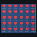 Papel De Presente Coração Vermelho Azul Casamento Minimalista Modern<br><div class="desc">Você pode facilmente alterar as fontes e cores. Você também pode adicionar seu logotipo e imagem de fundo como desejar.</div>