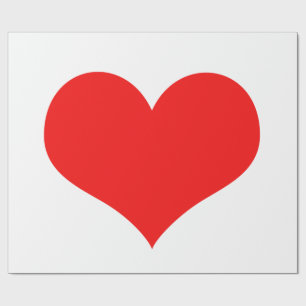 Papel De Presente Coração Vermelho Dia dos Namorados Cor Personaliza