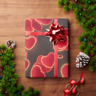 Papel De Presente "Coração Vermelho Eterno: Um Símbolo do Amor"