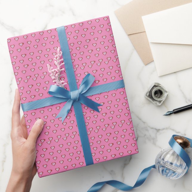 Papel De Presente Corações (Presentear)