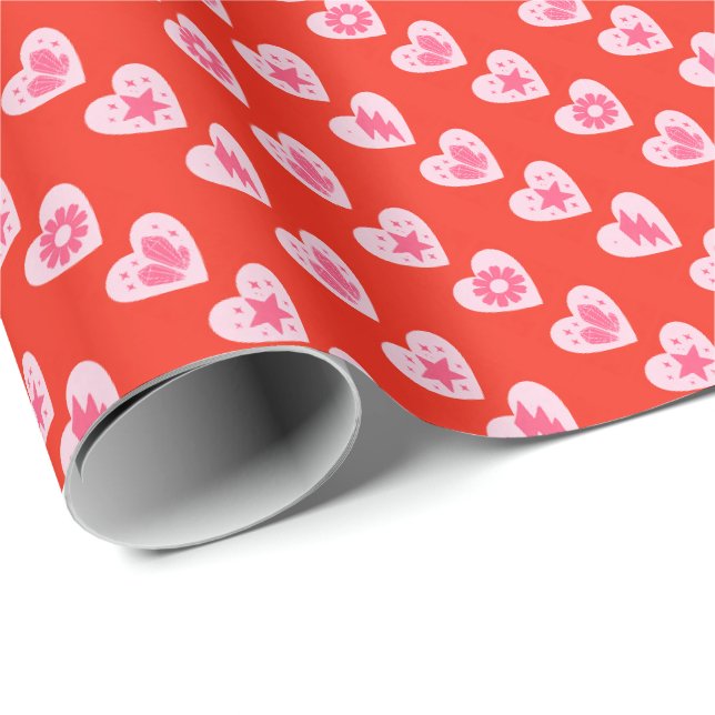 Papel De Presente Corações (Ponta do rolo)