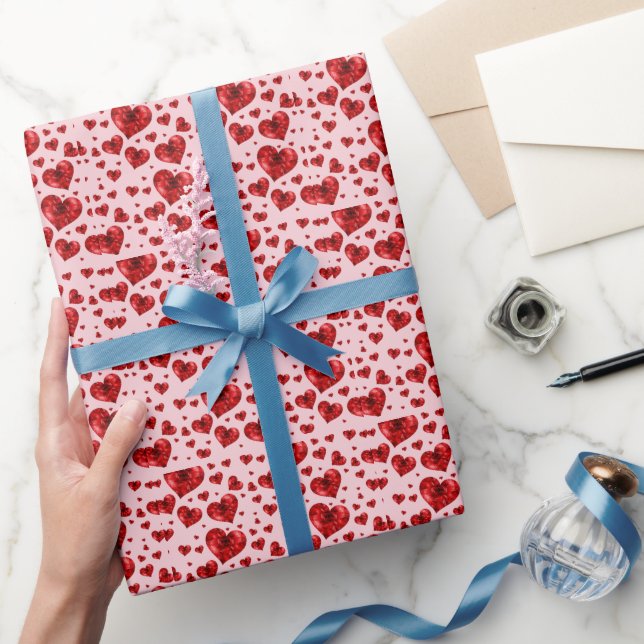 Papel De Presente Corações Adoráveis (Presentear)
