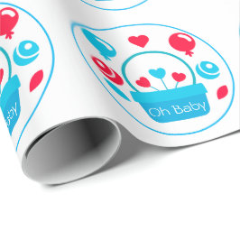 Papel De Presente Corações, Balões e cesto do coração