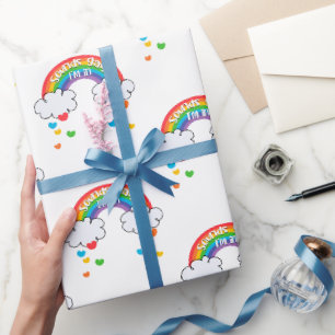 Papel De Presente Corações Bastante Coloridos Arco-Íris Soa Gay
