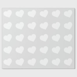 Papel De Presente Corações brancos