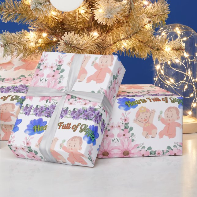Papel De Presente Corações Cheios de Risadas (Feriados)