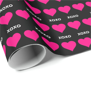 Papel De Presente Corações cor-de-rosa - amor ao namorados xoxo