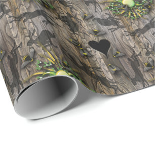 Papel De Presente Corações de abelhas fases da lua da lebre pagão no