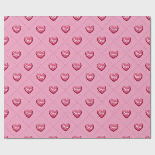 Papel De Presente Corações de Amor do Dia dos Namorados. Corações Do