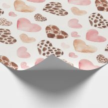 Corações de Animais do Leopardo Castanho-Rosa-Rosa