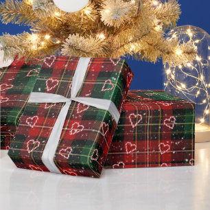 Papel De Presente Corações de Bastão de Doces e Flocos de Neve em Xa