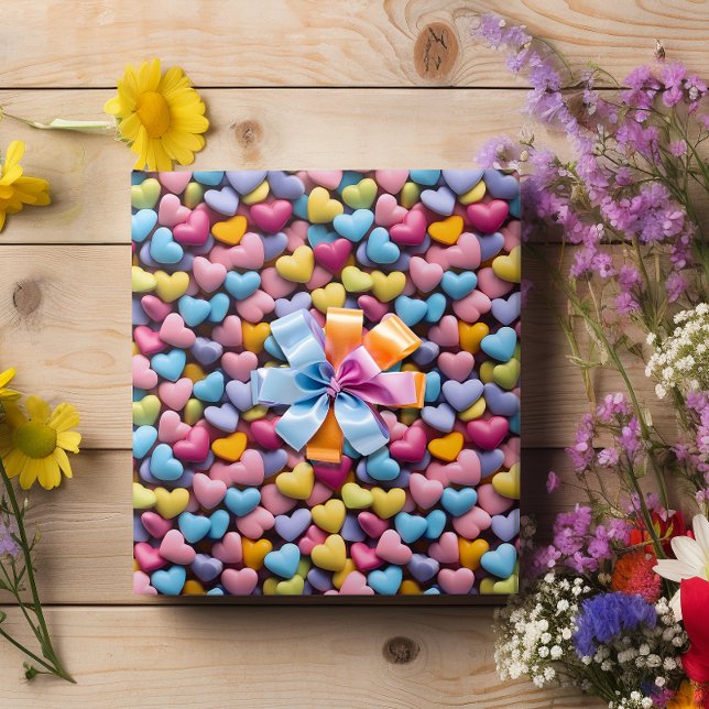 Papel De Presente Corações de Chocolate do Dia dos Namorados (Criador carregado)