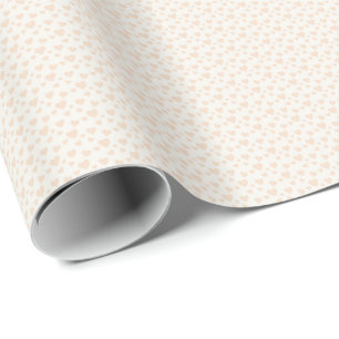 Papel De Presente Corações de Dia dos Namorados em Pêssego Romântico
