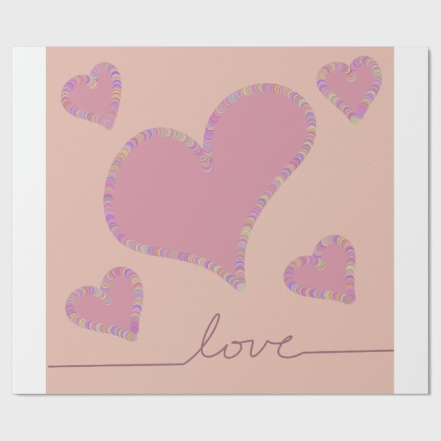 Papel De Presente Corações de doce (Aberto)