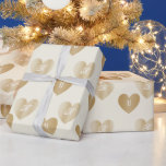 Papel De Presente Corações de Ouro e noiva personalizadas, Creme<br><div class="desc">O trabalho de arte apresenta dois corações em diferentes designs de ouro com tipografia personalizável, apresentada sobre fundo de cor creme. Personalize- o adicionando os nomes, as iniciais ou combinando ambos os iniciais com o símbolo & em cada um dos corações - talvez em ordens invertidas. É um belo presente...</div>