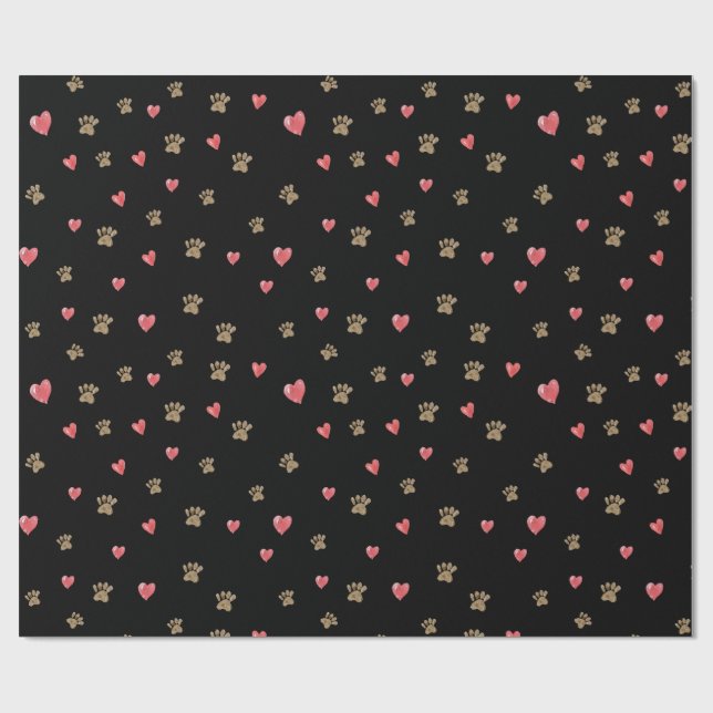 Papel De Presente Corações de Patas (Aberto)
