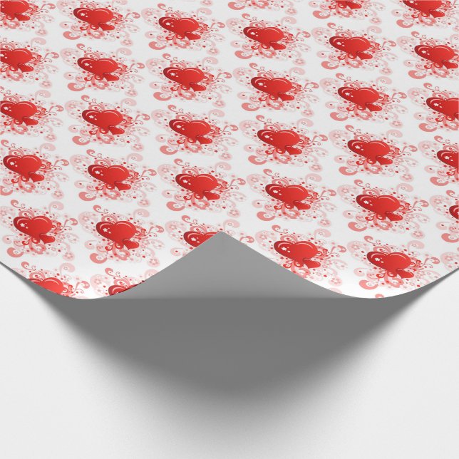 Papel De Presente Corações Decorativos (Ponta)