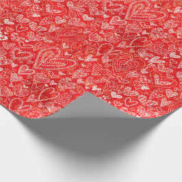 Papel De Presente Corações do dia dos namorados no vermelho