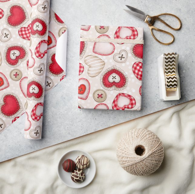 Papel De Presente Corações e Amor (Artesanato)