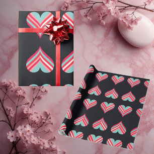 Papel De Presente Corações Elegantes Modernos Minimalistas Listras R
