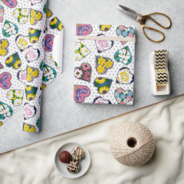 Papel De Presente Corações Florais