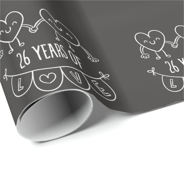 Papel De Presente Corações Gift Chalk, 26 anos (Ponta do rolo)