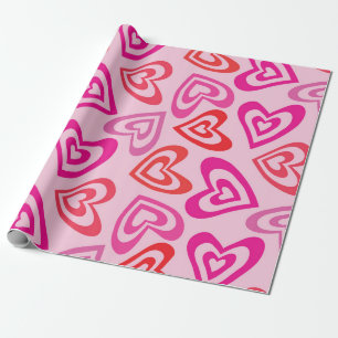 Papel De Presente Corações psicodélicos amam o dia dos namorados