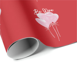 Papel De Presente Corações Rosa