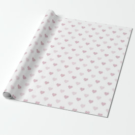 Papel De Presente Corações Rosa