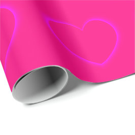 Papel De Presente Corações Rosa