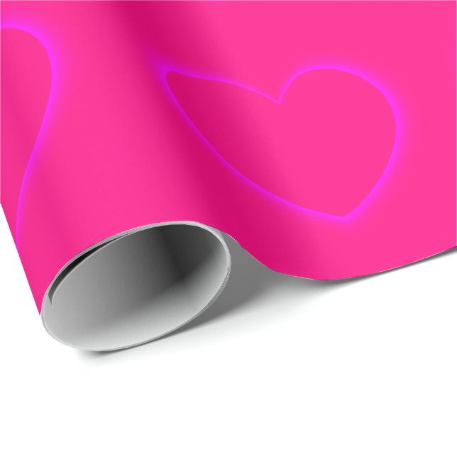 Papel De Presente Corações Rosa (Ponta do rolo)