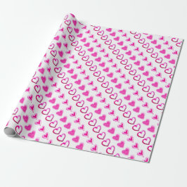 Papel De Presente Corações Rosa Bonitos Para Sempre Amar Amizade Rom
