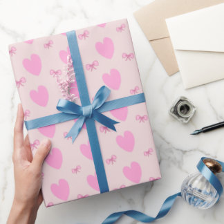 Papel de Presente Corações Rosa e Dia dos Namorado