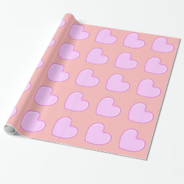 Papel De Presente Corações Roxos
