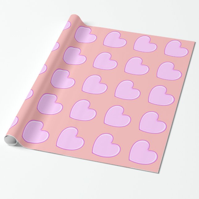 Papel De Presente Corações Roxos (Desenrolado)