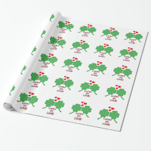 Papel De Presente Corações Sortudos no Trevo