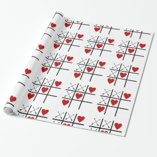 Papel De Presente Corações Tic Tac Toe