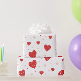 Papel De Presente Corações vermelhos