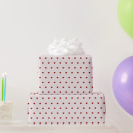 Papel De Presente Corações vermelhos cor-de-rosa