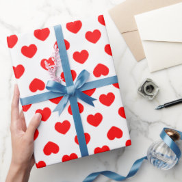 Papel De Presente Corações Vermelhos Minimalistas Simple Red