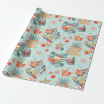 Coral Red e Mint Beach Pattern